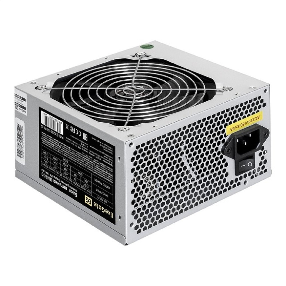 Блок питания 800W ExeGate UN800 (ATX, 20+4 pin, 5xSATA, IDE, fan 120mm+кабель питания) (EX292144RUS-PC)