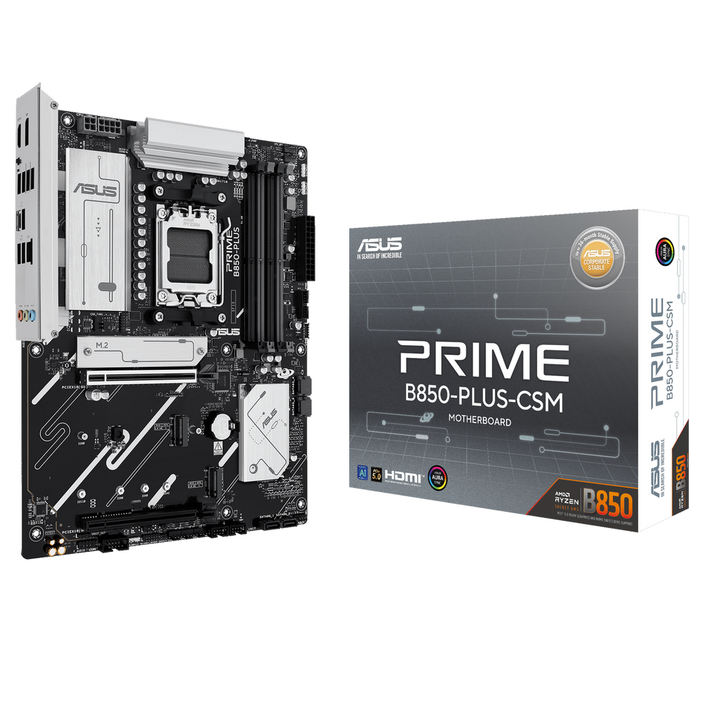 Материнская плата ASUS PRIME B850-PLUS-CSM AM5 ATX 4xDDR5 2xPCIEx16 3xM.2 USB-C DP HDMI 2.5GLAN