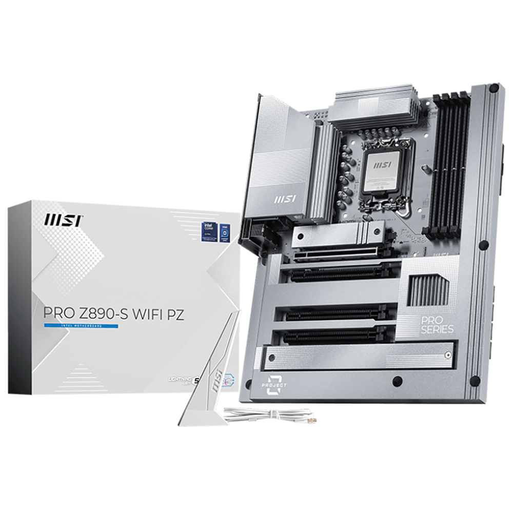 Материнская плата MSI PRO Z890-S WIFI PZ Z890, LGA1851, 4*DDR5, 4*PCIEx16, 3*M.2, 2*TypeC, 6*USB3.2Gen1, 4*USB2.0, 4*SATA3.0, 2.5G, Type-C(DP), DP, HDMI, ATX, RTL