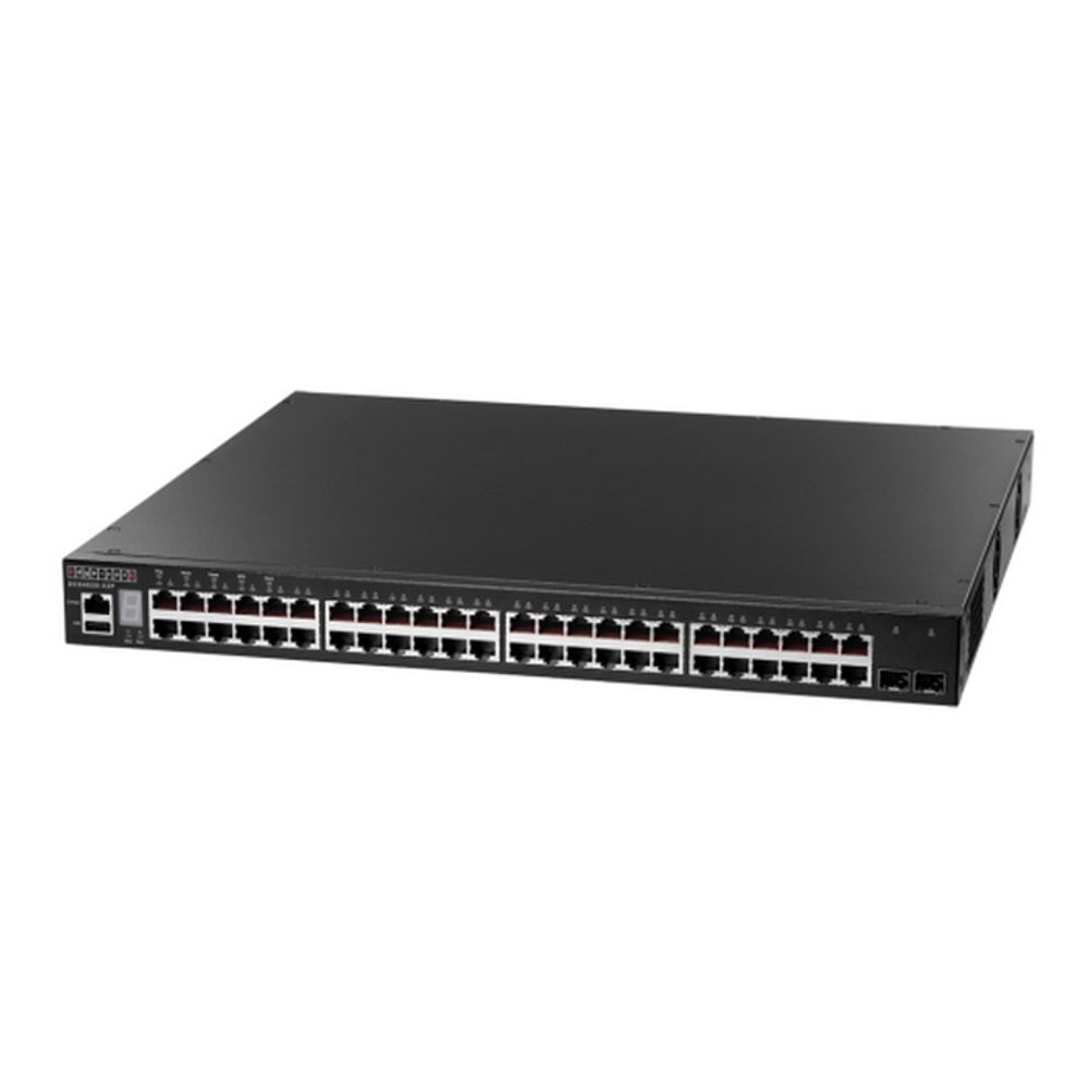 48 x GE + 2 x 10G SFP+ ports + 1 x expansion slot (for dual 10G SFP+ ports) L3 Stackable Switch, w/ 1 x RJ45 console port, 1 x USB type A storage port, RPU connector, Stack up to 4 units,PoE Budget max. 780W Edge-corE ECS4620-52P