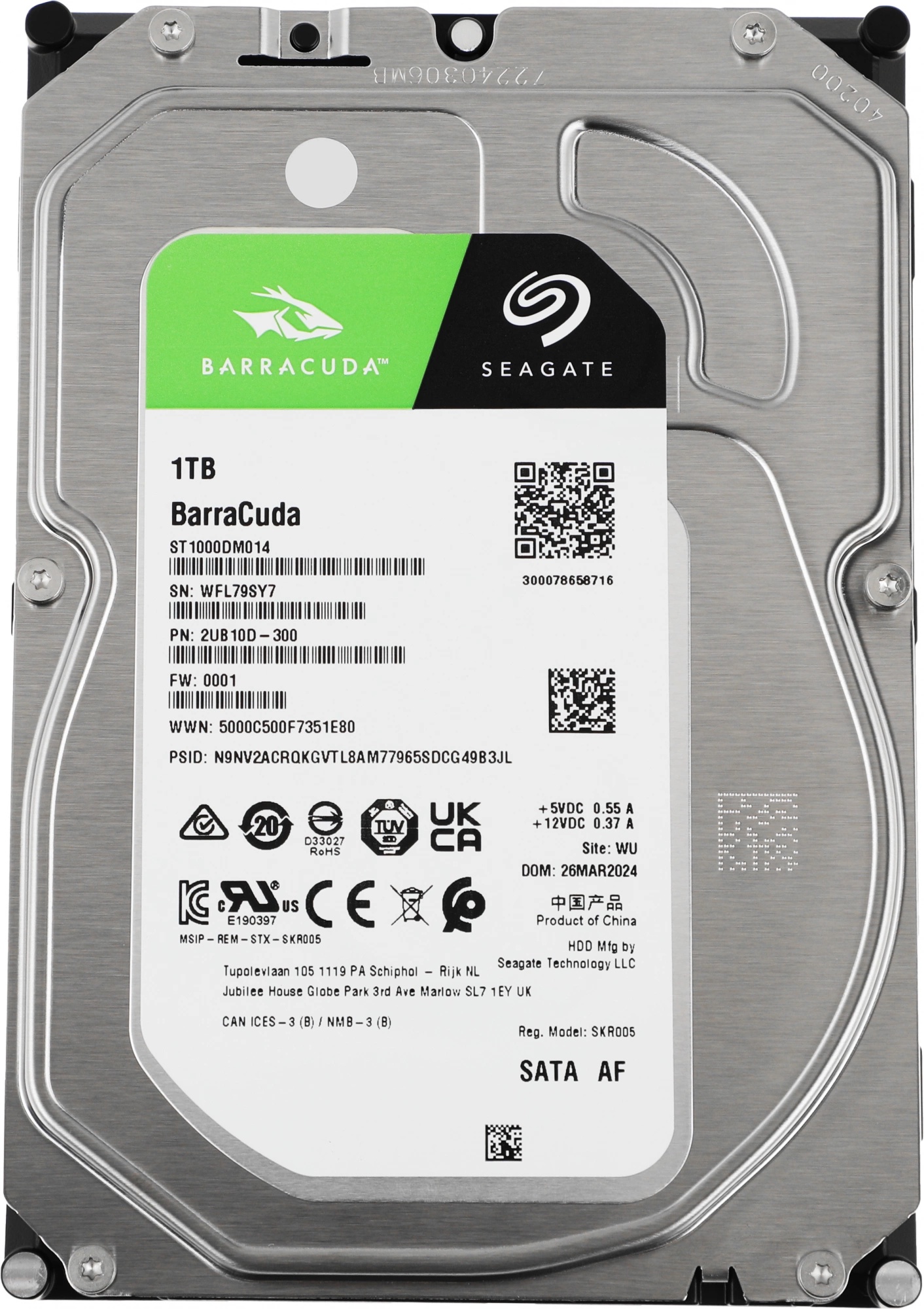 Жесткий диск Seagate SATA-III 1TB ST1000DM014 Desktop Barracuda (7200rpm) 256Mb 3.5" в Санкт-Петербурге