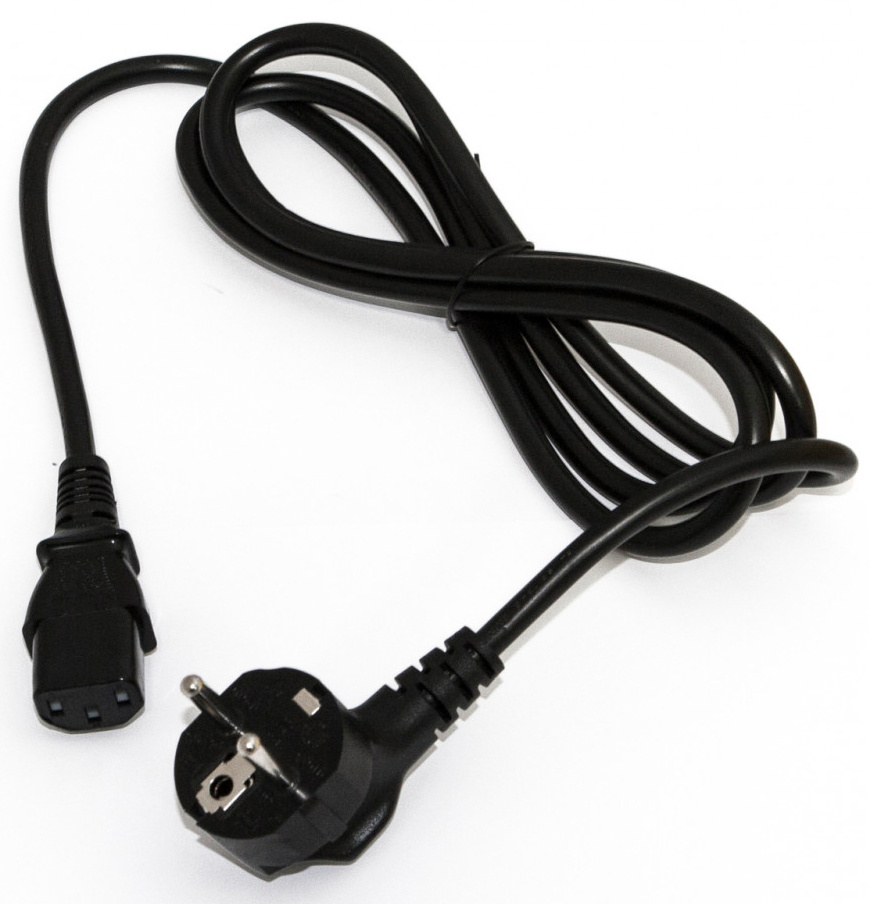 Hyperline PWC-IEC13-SHM-10-BK Кабель питания компьютера (Schuko+C13) (3x1.00), 10A, угловая вилка, 10 м