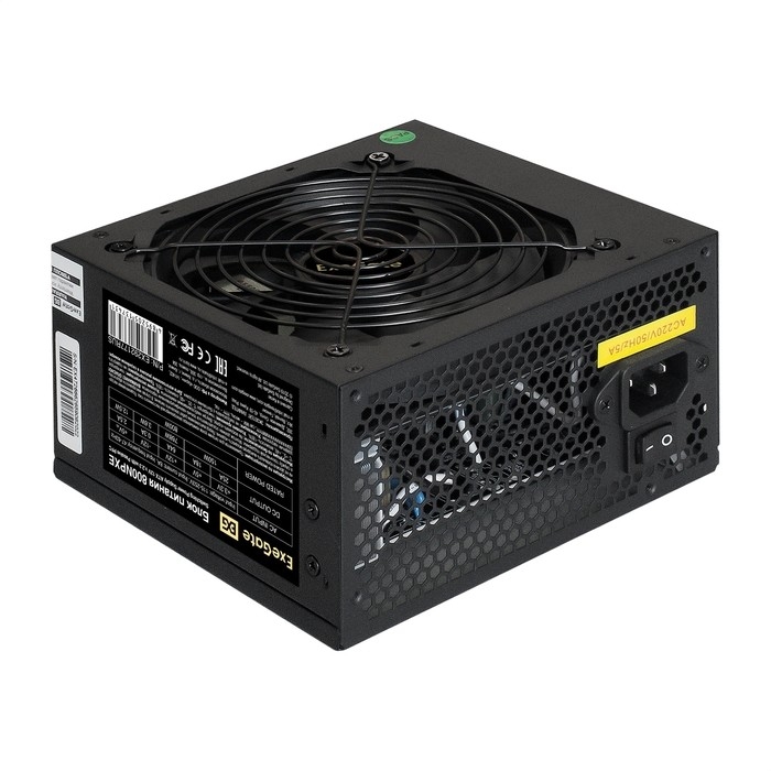 Exegate EX292177RUS Блок питания 800W ExeGate 800NPXE (ATX, PPFC, 12cm fan, 24pin, 2x(4+4)pin, 2xPCI-E, 5xSATA, 3xIDE, black)