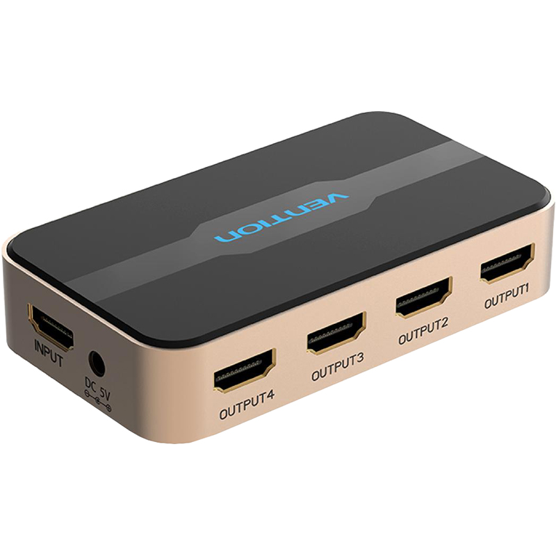 Разветвитель - сплиттер Vention HDMI 19F/4x19F на 4 монитора Разветвитель Vention HDMI 19F/HDMI 19F x 4 (ACCG0)