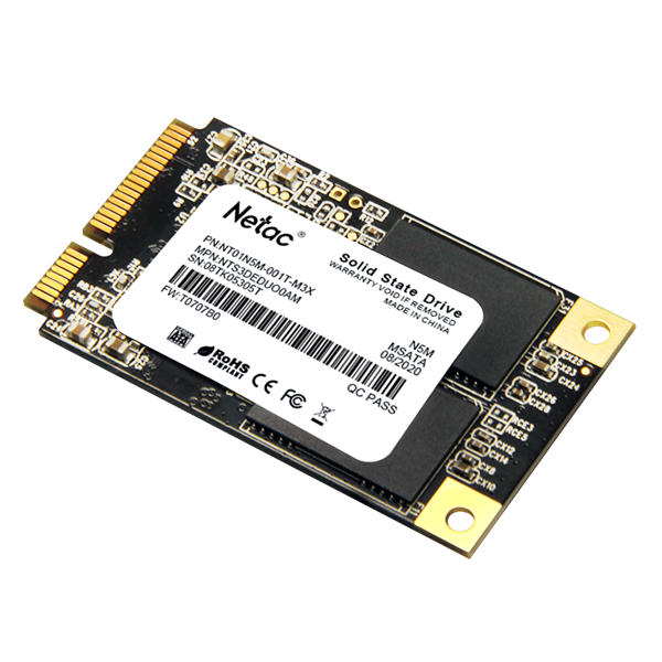 Ssd накопитель Netac SSD N5M mSATA SATAIII 3D NAND 1TB, R/W up to 560/520MB/s, 3y wty (NT01N5M-001T-M3X)