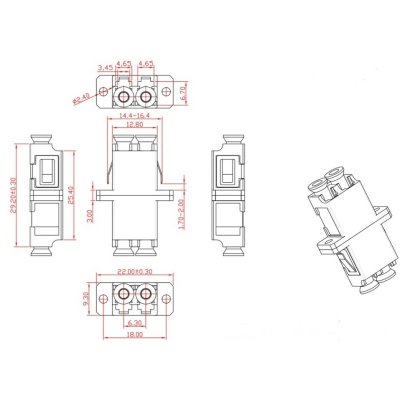 Оптический проходной адаптер Hyperline FA-P11Z-DLC/DLC-N/WH-BG