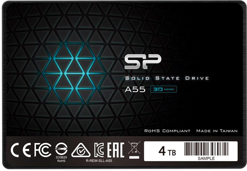 SSD 2.5" Silicon Power 4.0TB A55 <SP004TBSS3A55S25> (SATA3, up to 500/450MBs, 3D NAND, 2000TBW, 7mm)