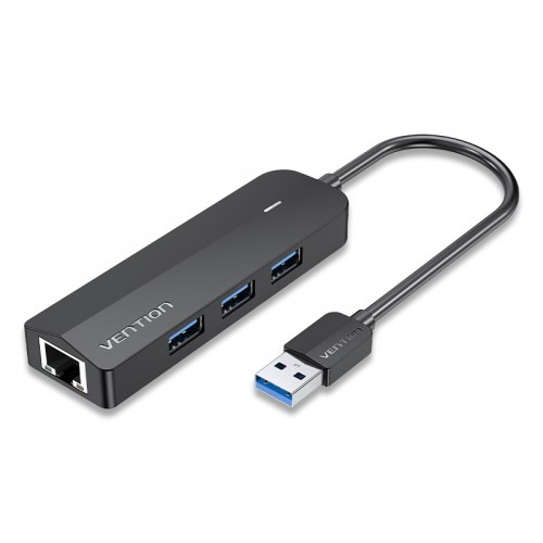 Сетевой адаптер Vention USB 3.0 M/Gigabit Ethernet RJ45 F+OTG хаб 3xUSB Черный - 0.15м. Vention USB 3.0 M / Gigabit Ethernet RJ45 F+OTG хаб 3xUSB (CHNBB)