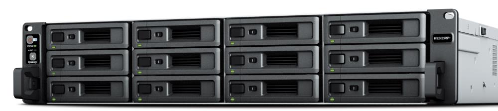 Система хранения данных Synology Rack 2U QC3,6GhzCPU/4Gb(up to 32)/RAID0,1,10,5,6/up to 12 HDDs SATA(3,5' or 2,5')(up to 24 w/ RX1223RP)/2xUSB/2Gbx1+10Gbx1(+1Expslot)/iSCSI/2xIPcam(up to 40)/2xPS/no rail repl RS2421RP+ (RS2423RP+)