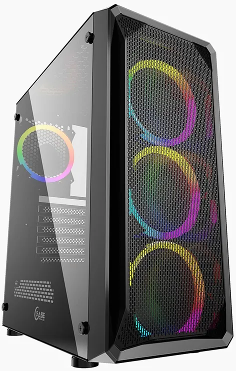 Корпус Powercase Mistral Z4 Mesh LED (CMIZB-L4) Black в Санкт-Петербурге