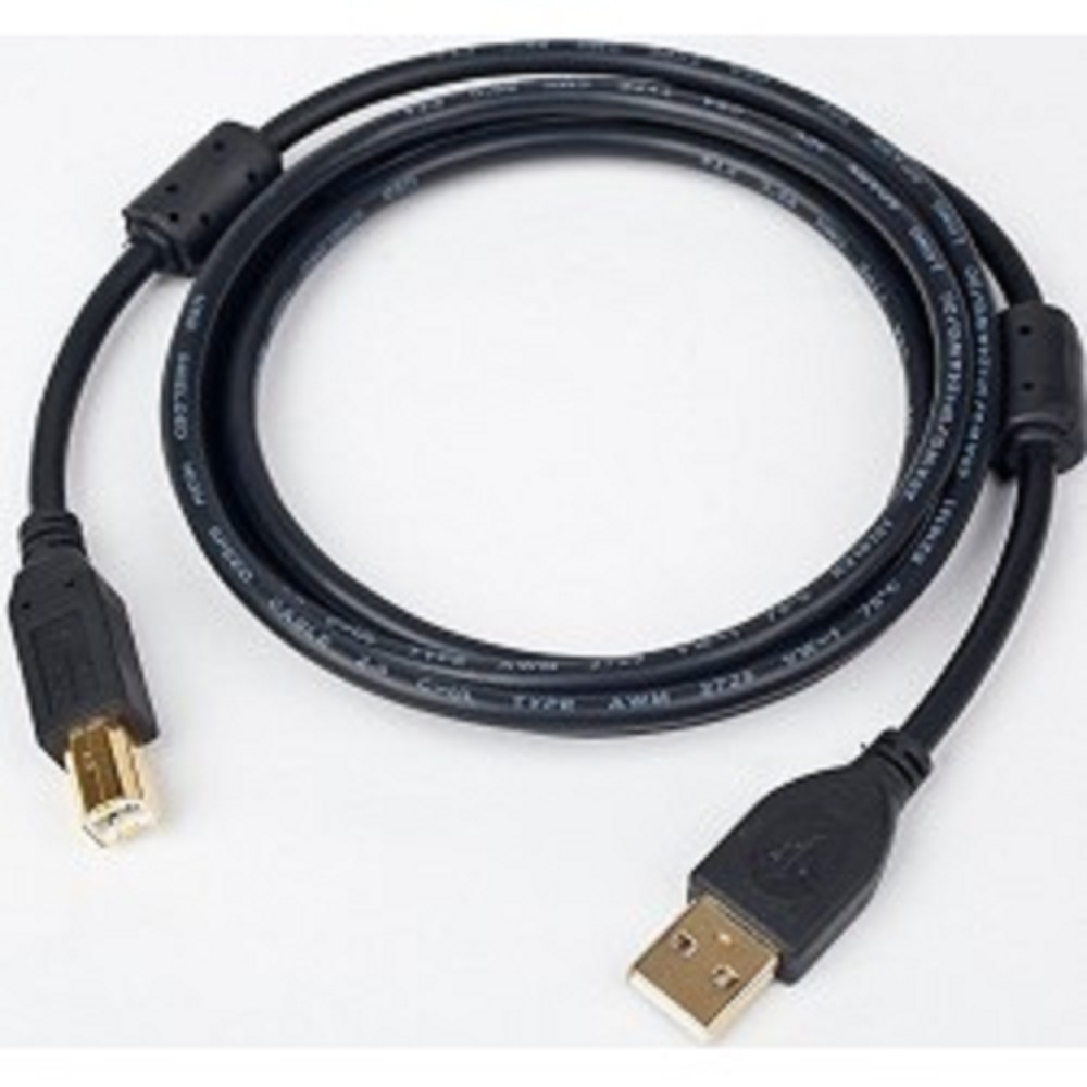Bion Кабель интерфейсный USB 2.0 AM/BM, позолоченные контакты, ферритовые кольца, 3м, черный [BXP-CCF-USB2-AMBM-030]