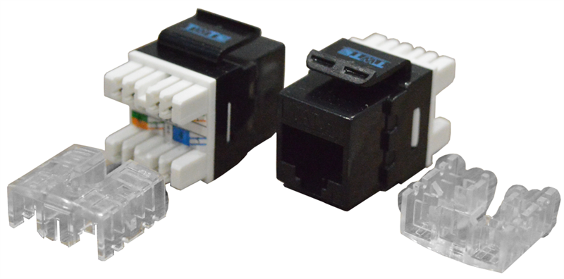 Модуль Keystone RJ45, Cat.6, UTP, 180 градусов, черный (TWT-OK45UTP180/6-BK)