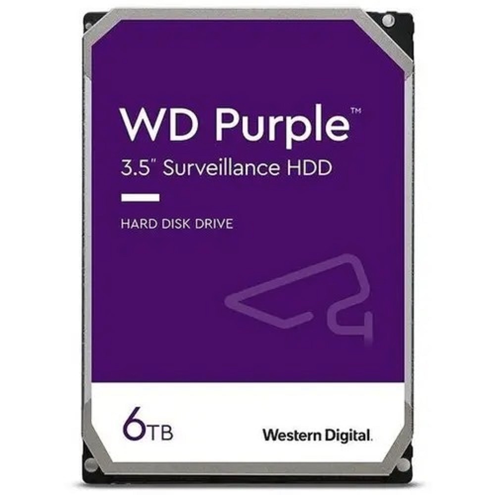 Western Digital HDD SATA 6Tb Purple WD64PURZ, IntelliPower, 256MB buffer (DV-Digital Video), 1 year