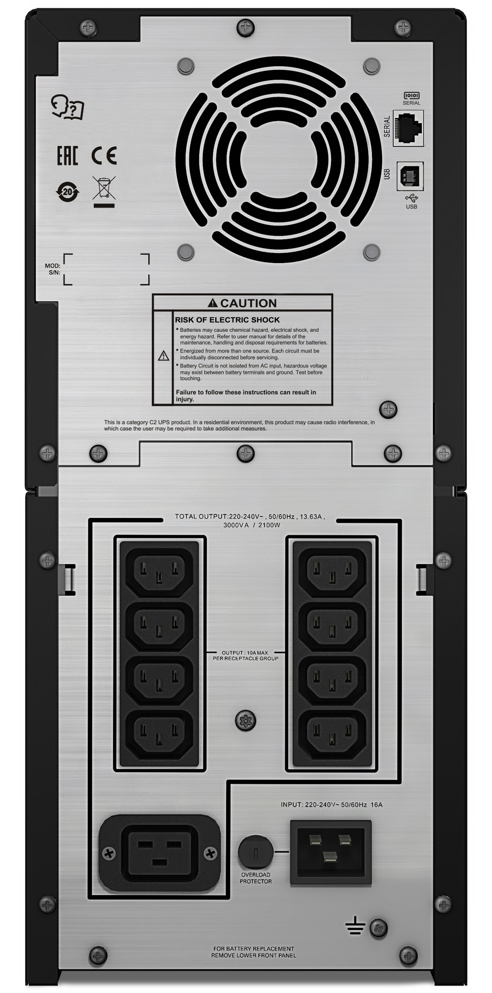 APC Smart-UPS C SMC3000I-RS, 3000 ВА | Линейно-интерактивный ИБП