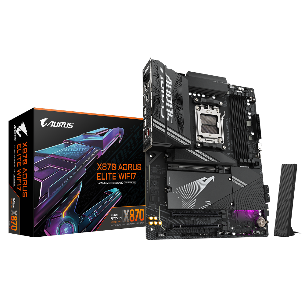 Материнская плата Gigabyte X870 A ELITE WIFI7 SocketAM5 AMD X870 4xDDR5 ATX AC`97 8ch(7.1) 2.5Gg RAID+HDMI