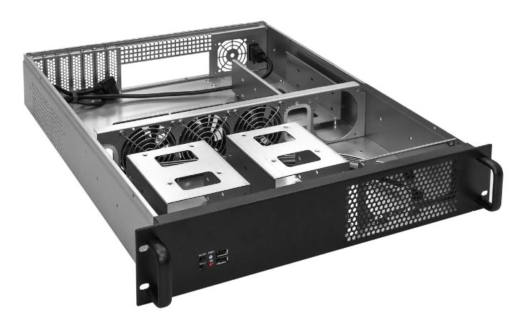 Exegate EX284959RUS Серверный корпус ExeGate Pro 2U550-08 <RM 19", высота 2U, глубина 550, без БП, 2*USB>
