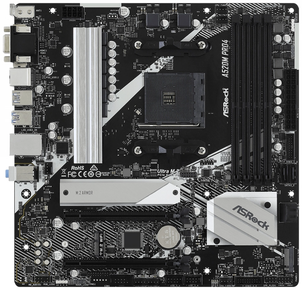 Материнская плата Asrock A520M PRO4