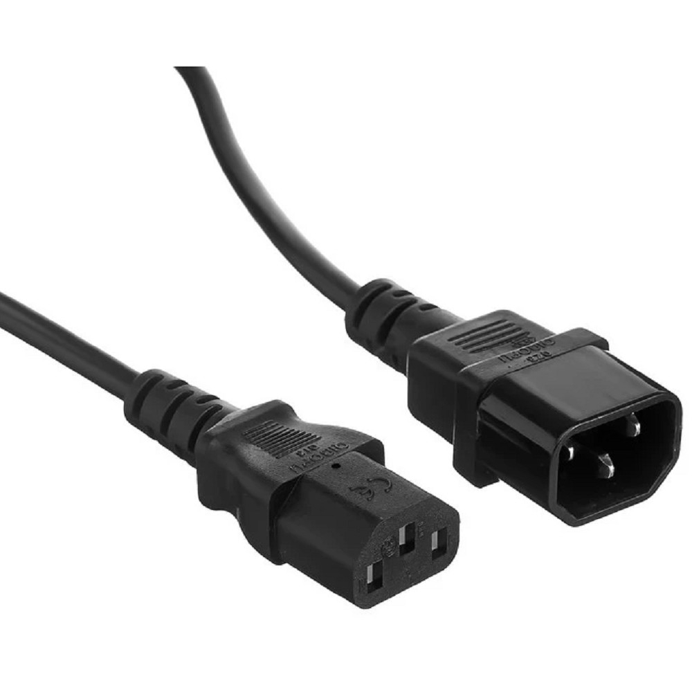 Exegate EX297747RUS Кабель питания Power EC-0,5P (C13->C14, VDE-250V-3*1.0mm2, медь, черный, 16A, 0.5м)