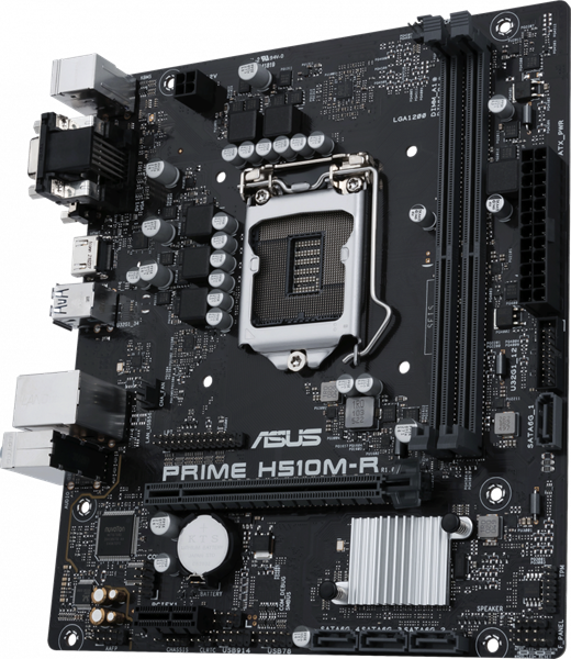 Материнская плата Asus PRIME H510M-R-SI Soc-1200 Intel H510 2xDDR4 mATX AC`97 8ch(7.1) GbLAN+VGA+DVI+HDMI White Box