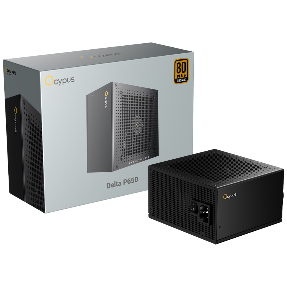 Блок питания 750W Ocypus Delta P750 (ATX, 80+ Bronze, APFC, 20+4 pin, 120mm fan, PCI-E 6+2Px3, 8xSATA) (Delta-P750-B1FDBK024X-EU)