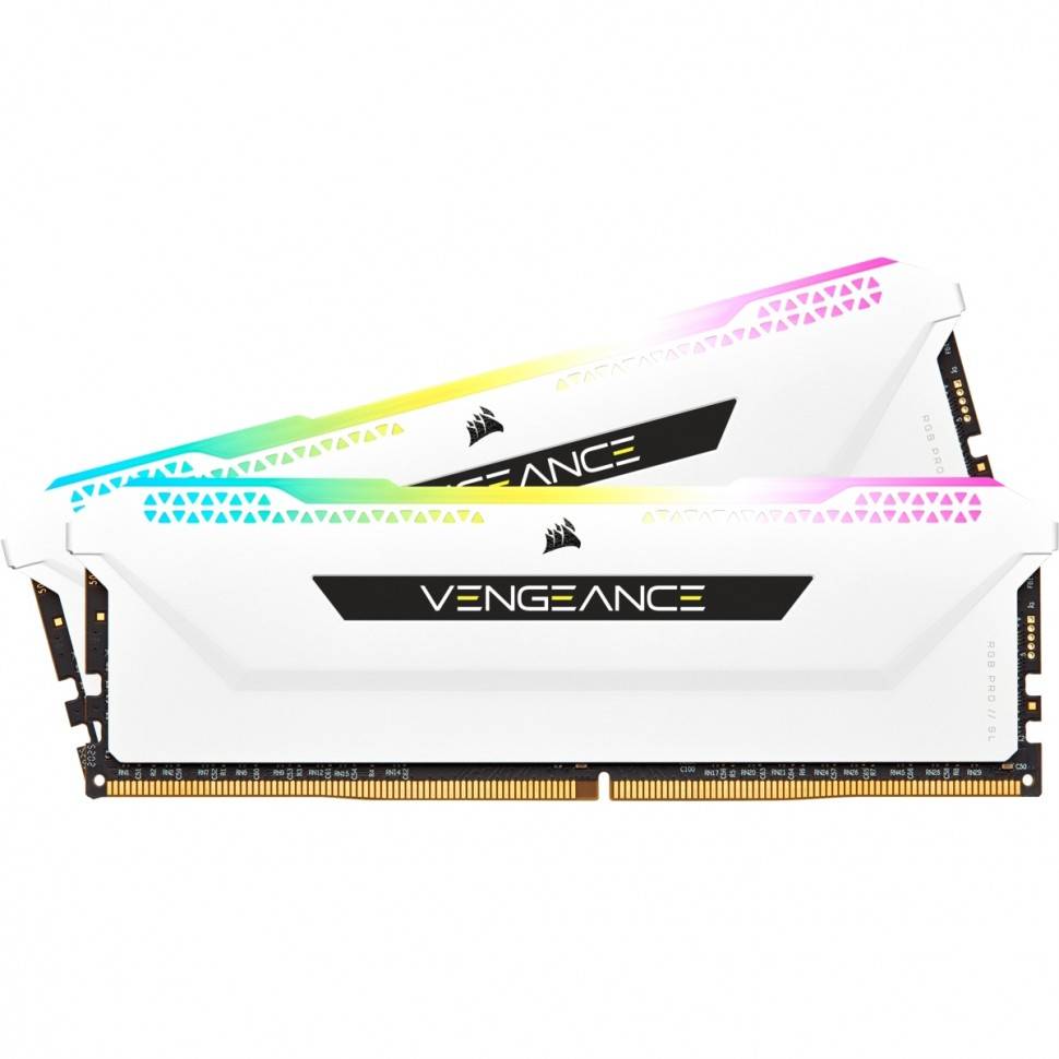 Модуль памяти CORSAIR 16GB 3600МГц DDR4 CL18 DIMM (Kit of 2x8GB) XMP 2.0, Vengeance RGB PRO SL White