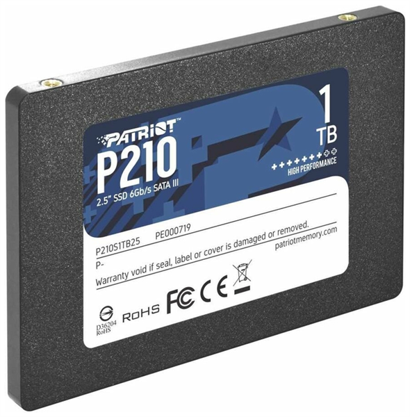 Твердотельный накопитель Patriot P210 1TB SATA3 2,5" , 520/430, 1TB, 3D (P210S1TB25)