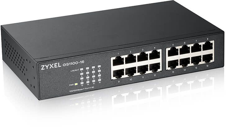 Коммутатор Zyxel GS1100-16-EU0103F 16G неуправляемый