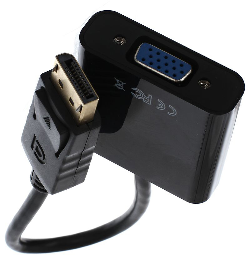 Кабель-переходник DP --> VGA-F 0,2m , Telecom (TA552) VCOM Telecom DP — VGA-F 0,2m (TA552)