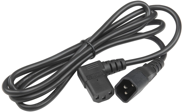 Hyperline PWC-IEC13A-IEC14-1.8-BK Кабель питания монитор-компьютер IEC 320 C13 (угловая) - IEC 320 C14 (3x0.75), 10A, прямая вилка, 1.8м, цвет черный
