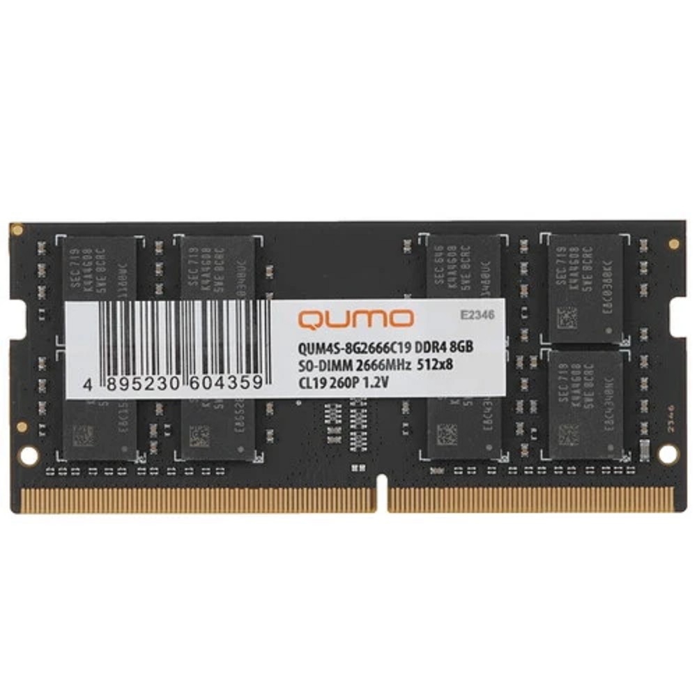 QUMO DDR4 SODIMM 8GB QUM4S-8G2666C19 PC4-21300, 2666MHz OEM/RTL