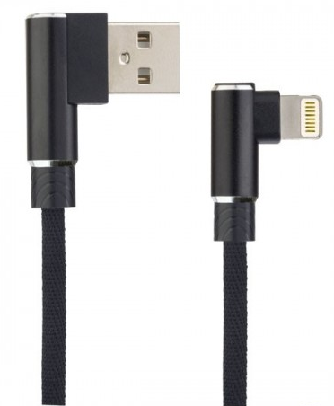 PERFEO Кабель для iPhone, USB - 8 PIN (Lightning), угловой, черный, длина 1 м., бокс (I4315)