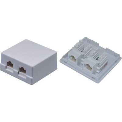 Розетка компьютерная Neomax NM-SMB-KJ45-U5E-2PD-102-WH