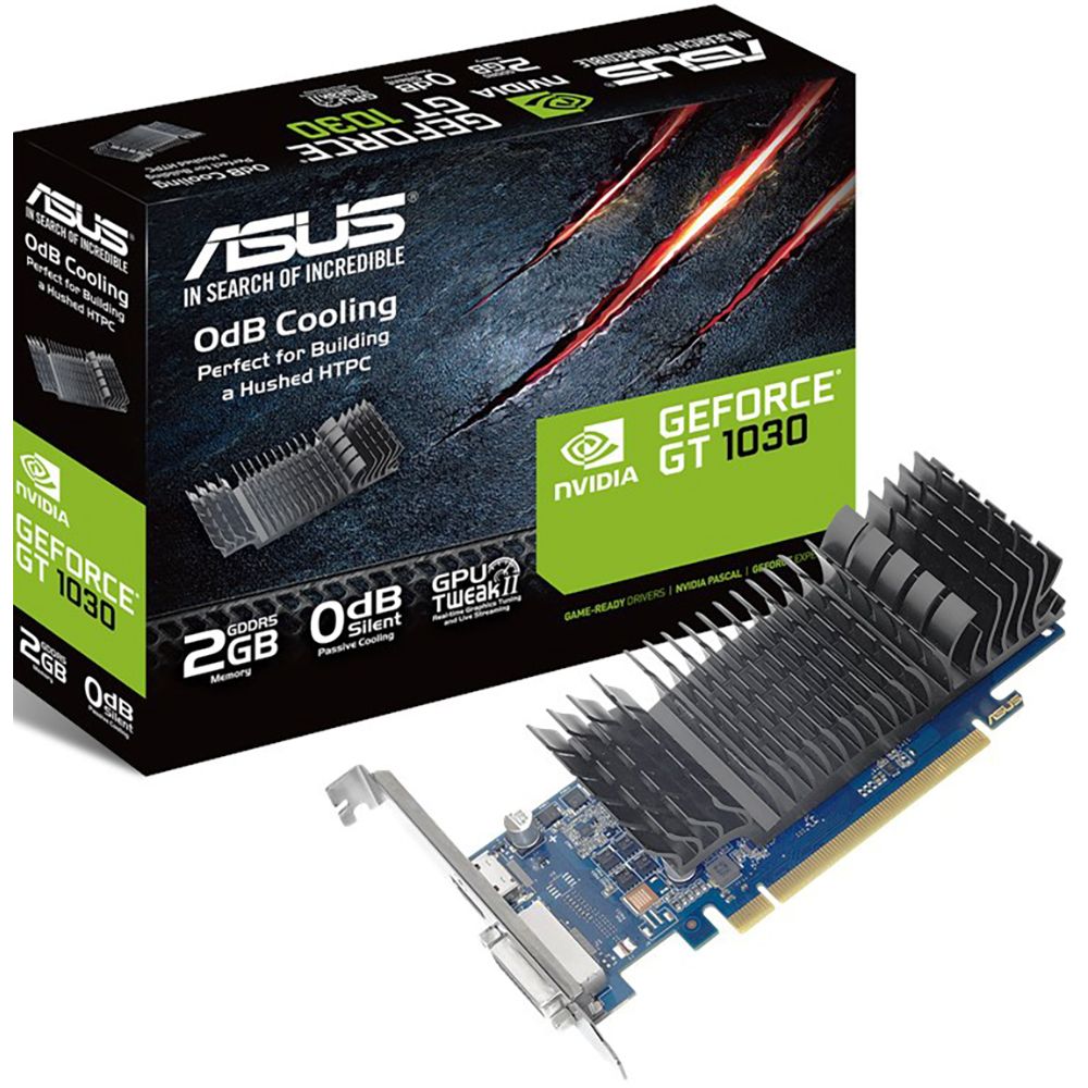 Видеокарта Asus PCI-E GT1030-SL-2G-BRK NVIDIA GeForce GT 1030 2048Mb 64 GDDR5 1228/6008 DVIx1/HDMIx1/HDCP Ret low profile