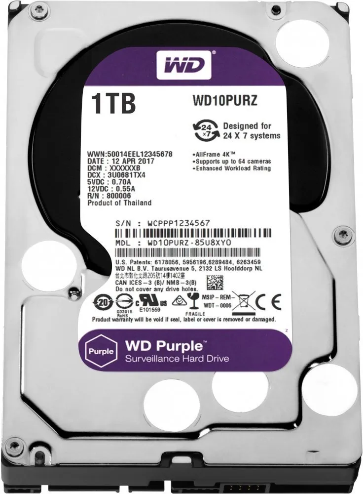 Жёсткий диск WD Purple 1Tb (WD10PURZ) в Санкт-Петербурге