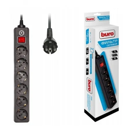 Сетевой фильтр Buro 600SH-5-B 5м (6 розеток) черный в Санкт-Петербурге