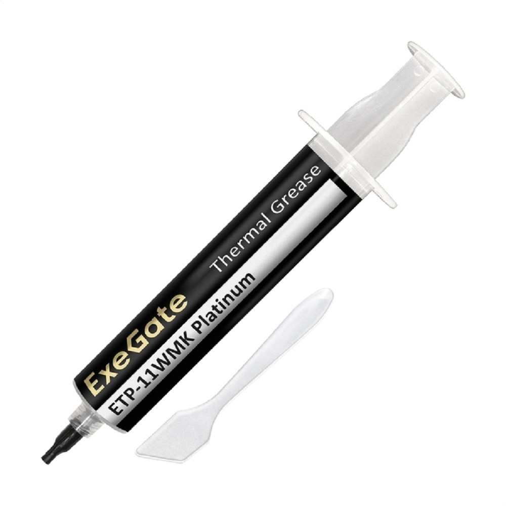 Exegate EX293373RUS Термопаста ExeGate ETP-11WMK Platinum (11 Вт/(м•К), 30г, шприц с лопаткой)