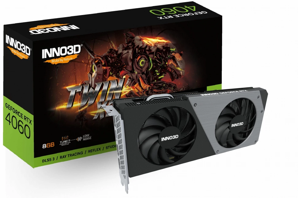 Видеокарта Inno3D GeForce RTX4060 TWIN X2 8Gb (N40602-08D6-173051N)