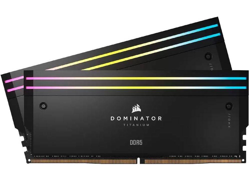 Модуль памяти CORSAIR 96GB 6600МГц DDR5 CL32 DIMM (Kit of 2x48GB) XMP 3.0, Dominator Titanium RGB Black