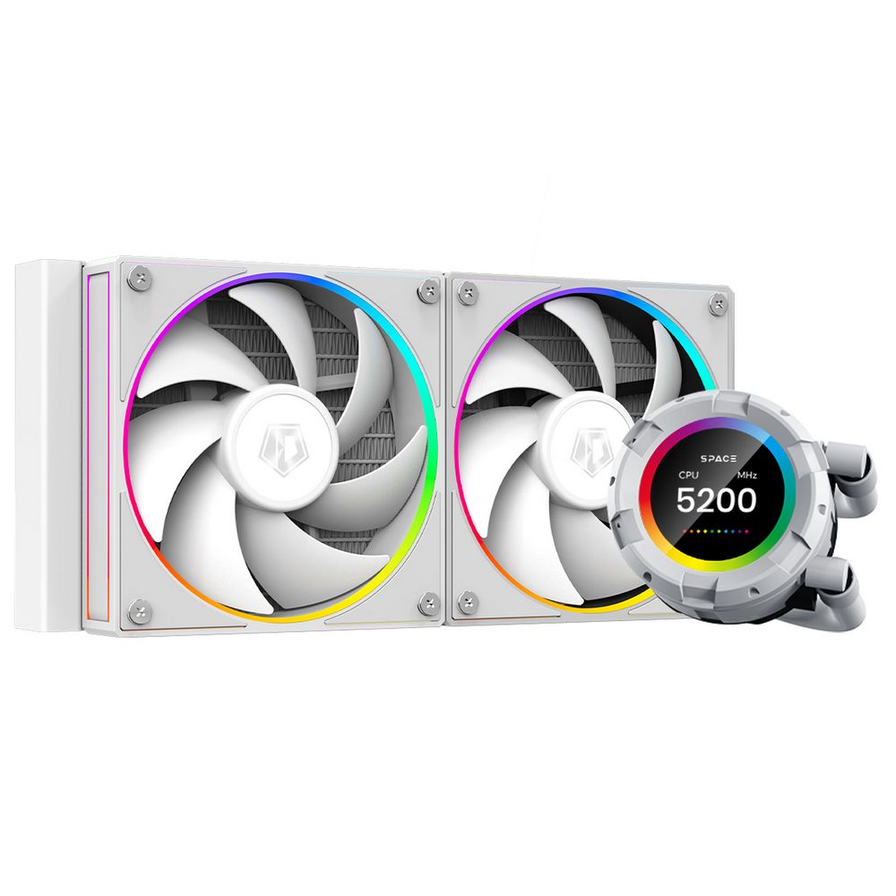 Вентилятор ID-Cooling SL240 WHITE /LCD SCREEN /300W /all Intel /all AMD