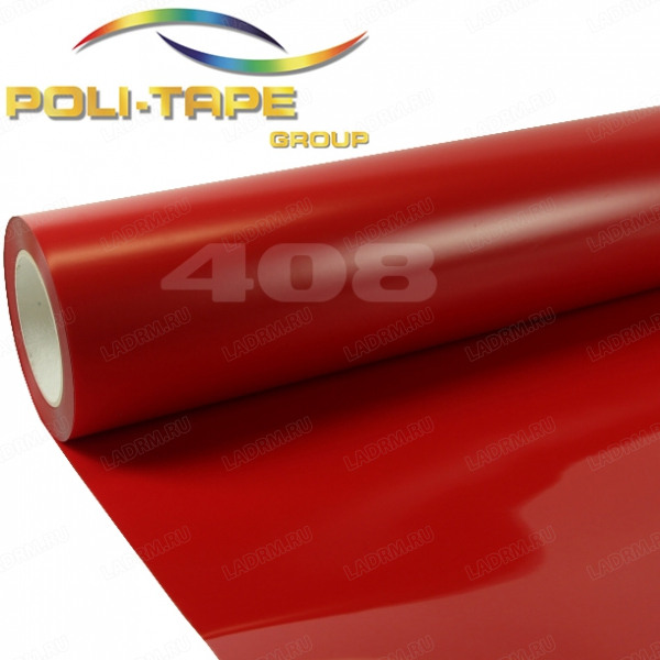 POLI-FLEX Premium 408 Red термотрансферная плёнка матовая самоклеющаяся полиуретановая 0,5 м, 100 мкм, 25 метров