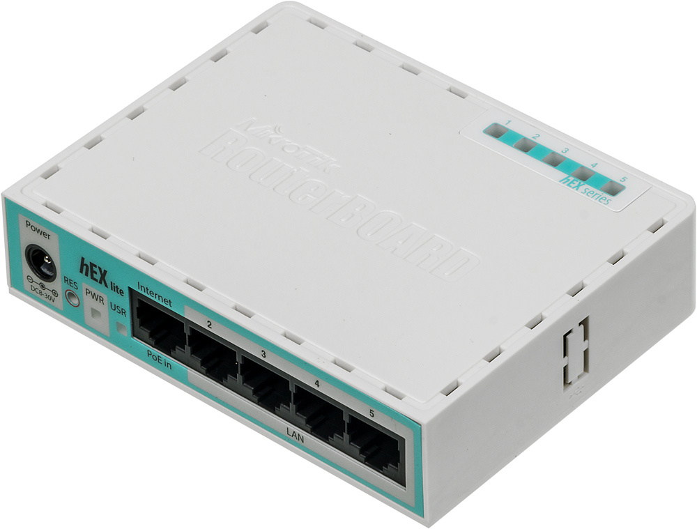 Маршрутизатор 10/100M 5PORT HEX LITE RB750R2 MIKROTIK