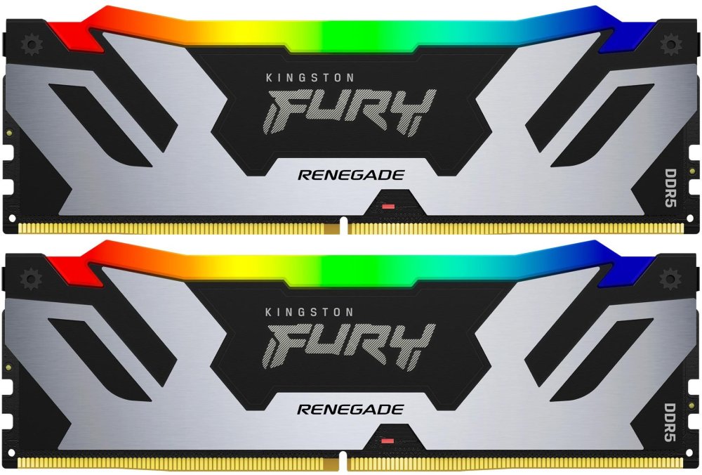 Память DDR5 2x16GB 6800MHz Kingston KF568C36RSAK2-32 Fury Renegade Silver XMP RGB RTL Gaming PC5-54400 CL36 DIMM 288-pin 1.4В kit с радиатором Ret