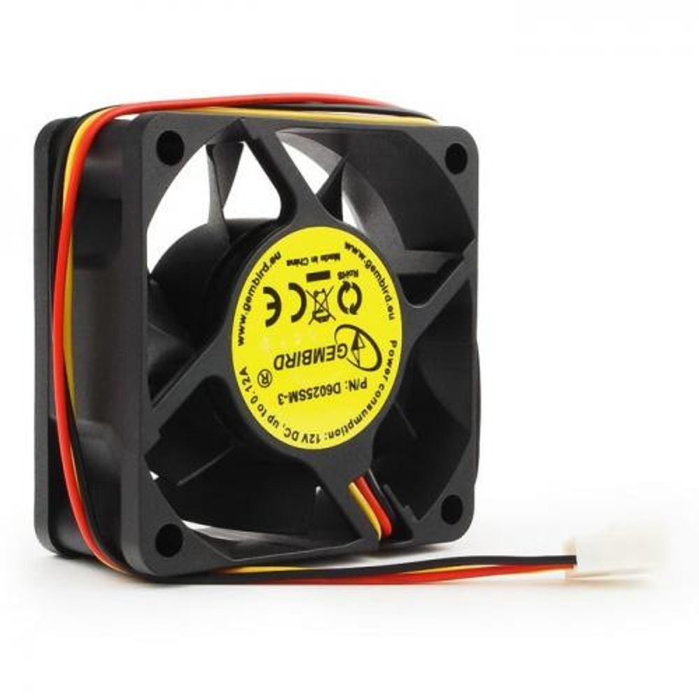 Вентилятор Gembird D6025SM-3 60x60x25, втулка, 3 pin, провод 25 см , OEM {100}