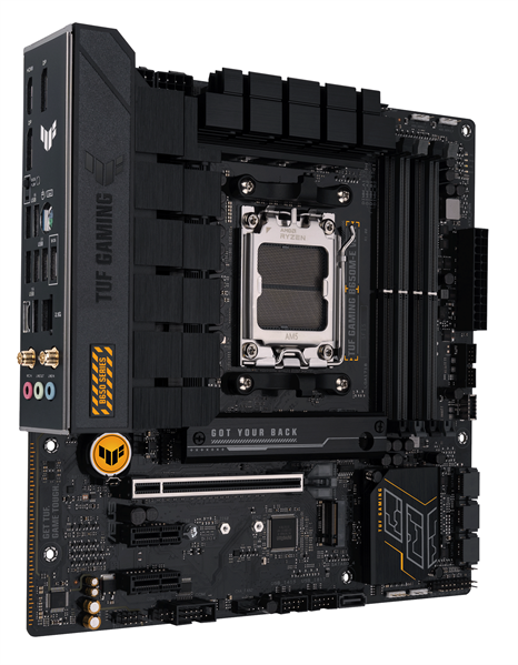 Материнская плата ASUS TUF GAMING B650M-E WIFI, Socket AM5, B650, 4*DDR5, 2xDP+HDMI, 4xSATA3, 2xM.2, Audio, Gb LAN, USB 3.2, USB 2.0, mATX; 90MB1FV0-M0EAY0 (TUF GAMING B650M-E WIFI)