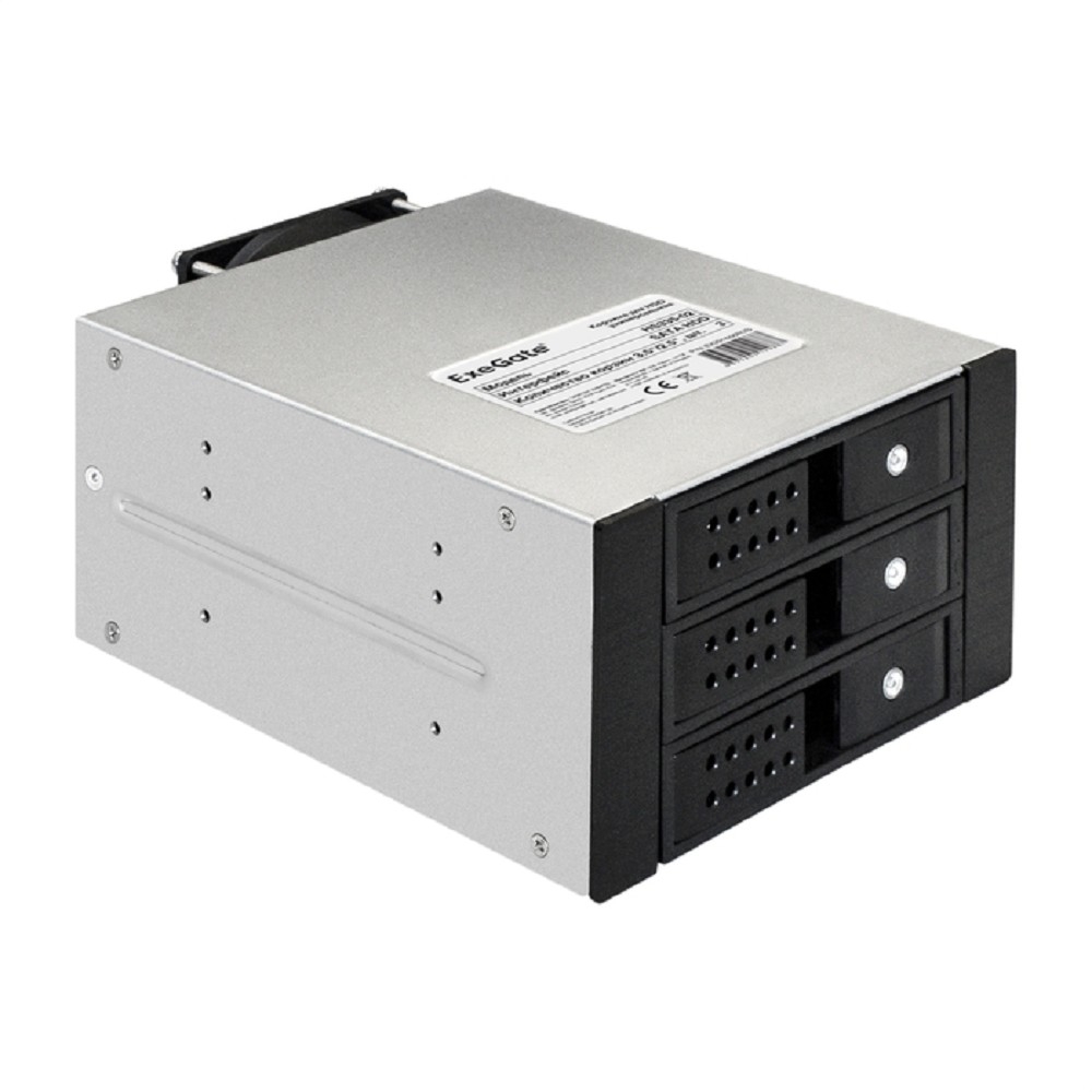 Exegate EX291656RUS Корзина для HDD ExeGate HS335-02 (универсальная, на 3*3,5"/2.5" SATA HDD, занимает 2*5,25" отсека, RTL)