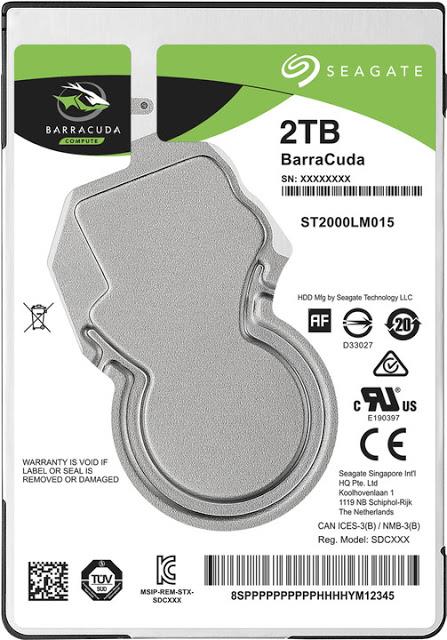 Жесткий диск SATA2.5" 2TB 5400RPM 128MB ST2000LM015 SEAGATE