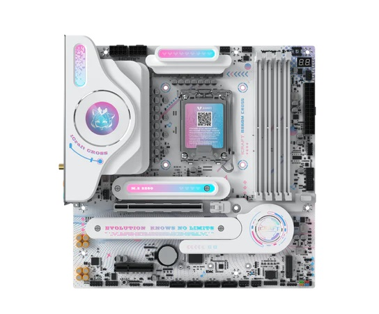 Материнская плата MAXSUN MS-iCraft 860M CROSS, LGA1851, B860, 4*DDR5, 4*SATA3, 2*M.2, USB 3.2, USB 2.0, Type-C, 1*PCIEx16, 1*PCIex4, HDMI+DP, mATX