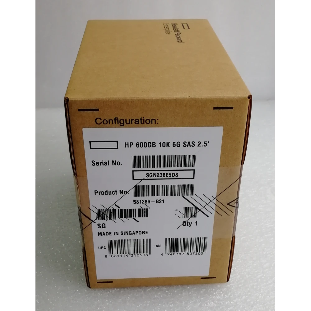 Жесткий диск HP 581286-B21 600 ГБ 6G 10K SAS 2.5' серверный HDD 597609-003, 581311-001, EG0600FBDBU, 581286-S21, 872283-002, EG000600JWFUR