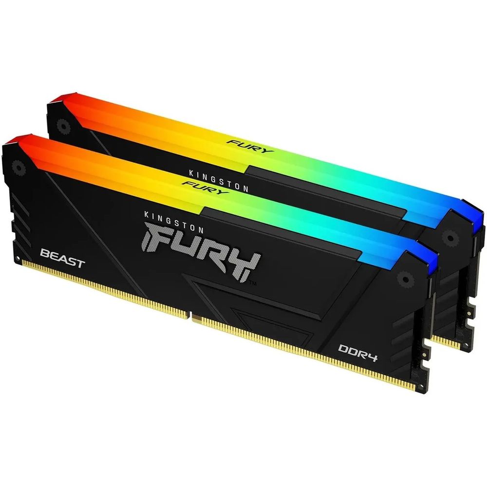 Память DDR4 2x64GB 3200MHz Kingston KF432C16BB2AK2/64 Fury Beast RGB RTL PC4-25600 CL16 DIMM 288-pin 1.35В dual rank Ret