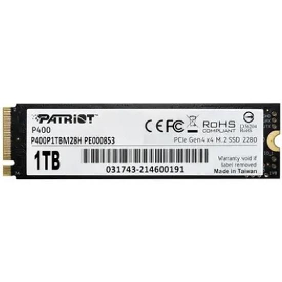 SSD PATRIOT P400 1Тб M.2 PCIe Gen4 NVMe 3D NAND Скорость записи 4800 Мб/сек. Скорость чтения 5000 Мб/сек. 3.58mm TBW 800 Тб P400P1TBM28H